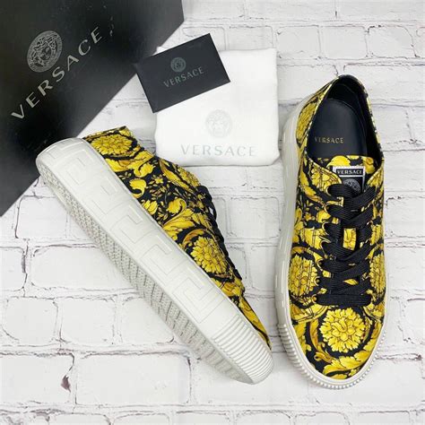 versace sneakers low black|versace greca barocco print sneakers.